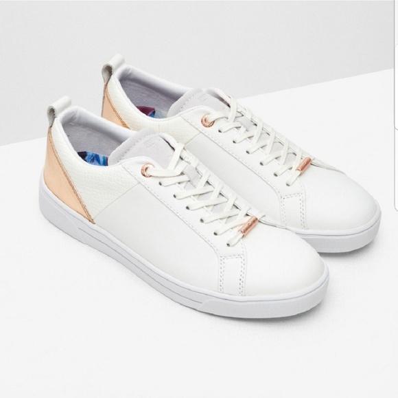 ted baker trainers white and rose gold